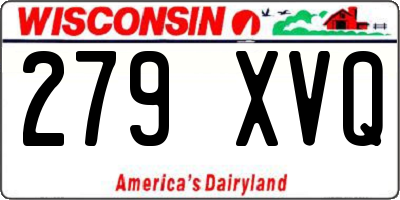 WI license plate 279XVQ