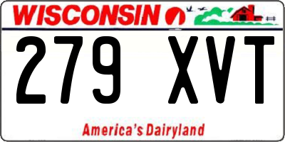 WI license plate 279XVT