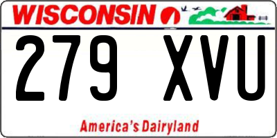WI license plate 279XVU