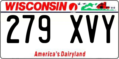 WI license plate 279XVY