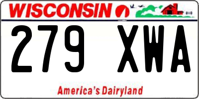 WI license plate 279XWA