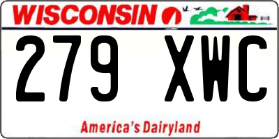 WI license plate 279XWC