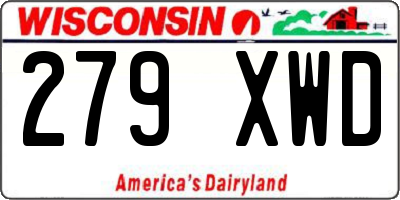 WI license plate 279XWD