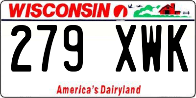WI license plate 279XWK