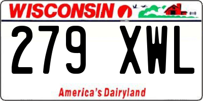 WI license plate 279XWL