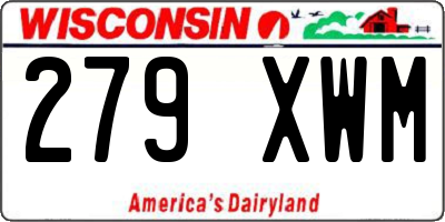 WI license plate 279XWM