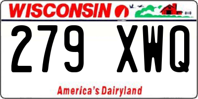 WI license plate 279XWQ