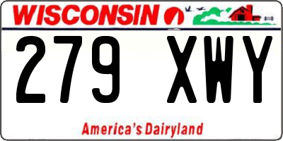 WI license plate 279XWY