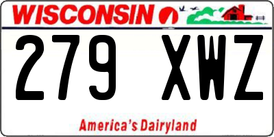 WI license plate 279XWZ