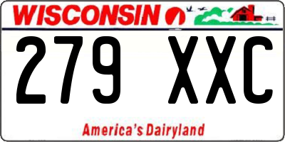 WI license plate 279XXC