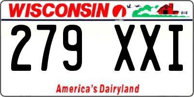 WI license plate 279XXI