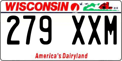 WI license plate 279XXM