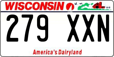 WI license plate 279XXN