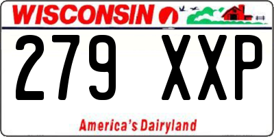 WI license plate 279XXP