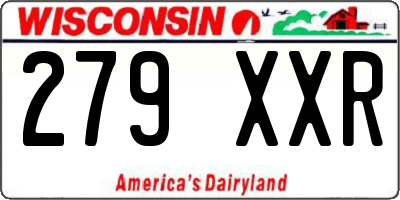 WI license plate 279XXR