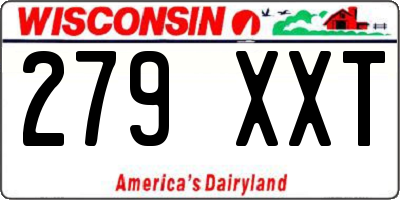 WI license plate 279XXT