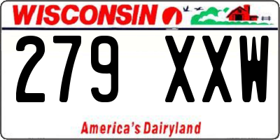 WI license plate 279XXW