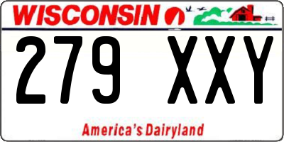 WI license plate 279XXY