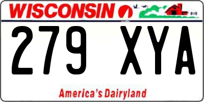 WI license plate 279XYA