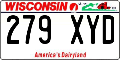 WI license plate 279XYD