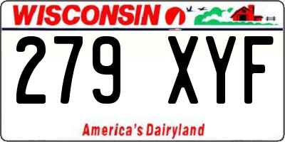 WI license plate 279XYF