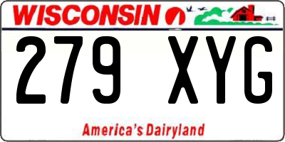 WI license plate 279XYG