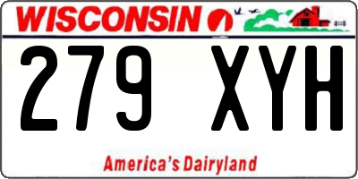 WI license plate 279XYH