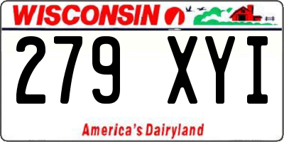WI license plate 279XYI