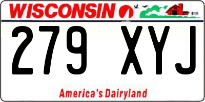 WI license plate 279XYJ