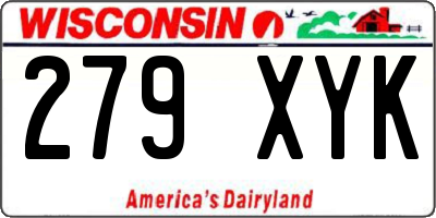 WI license plate 279XYK