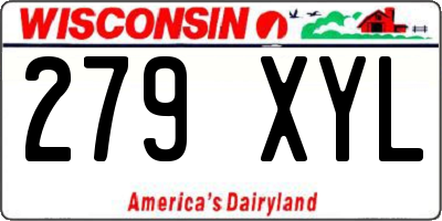 WI license plate 279XYL