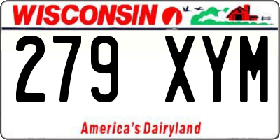 WI license plate 279XYM