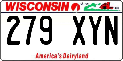 WI license plate 279XYN