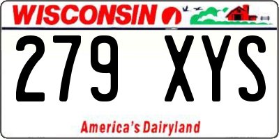 WI license plate 279XYS