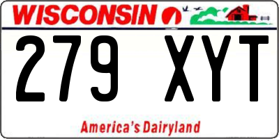 WI license plate 279XYT