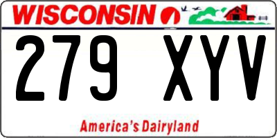 WI license plate 279XYV