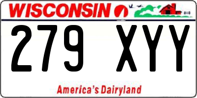 WI license plate 279XYY
