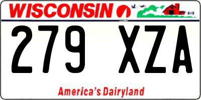 WI license plate 279XZA