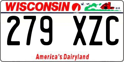 WI license plate 279XZC