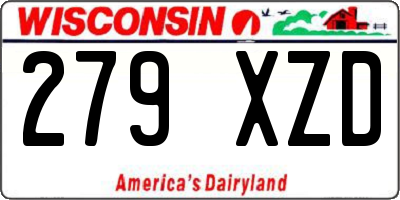 WI license plate 279XZD