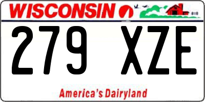 WI license plate 279XZE