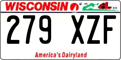 WI license plate 279XZF