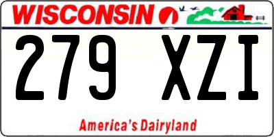 WI license plate 279XZI