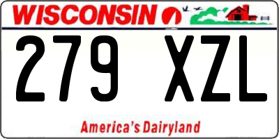 WI license plate 279XZL