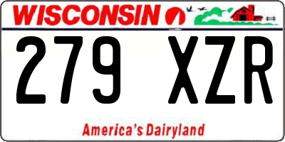 WI license plate 279XZR