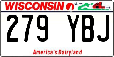 WI license plate 279YBJ
