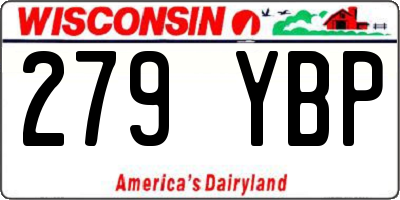 WI license plate 279YBP