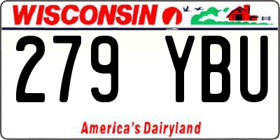 WI license plate 279YBU