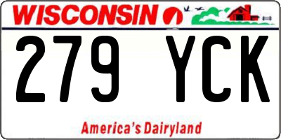 WI license plate 279YCK