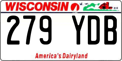 WI license plate 279YDB